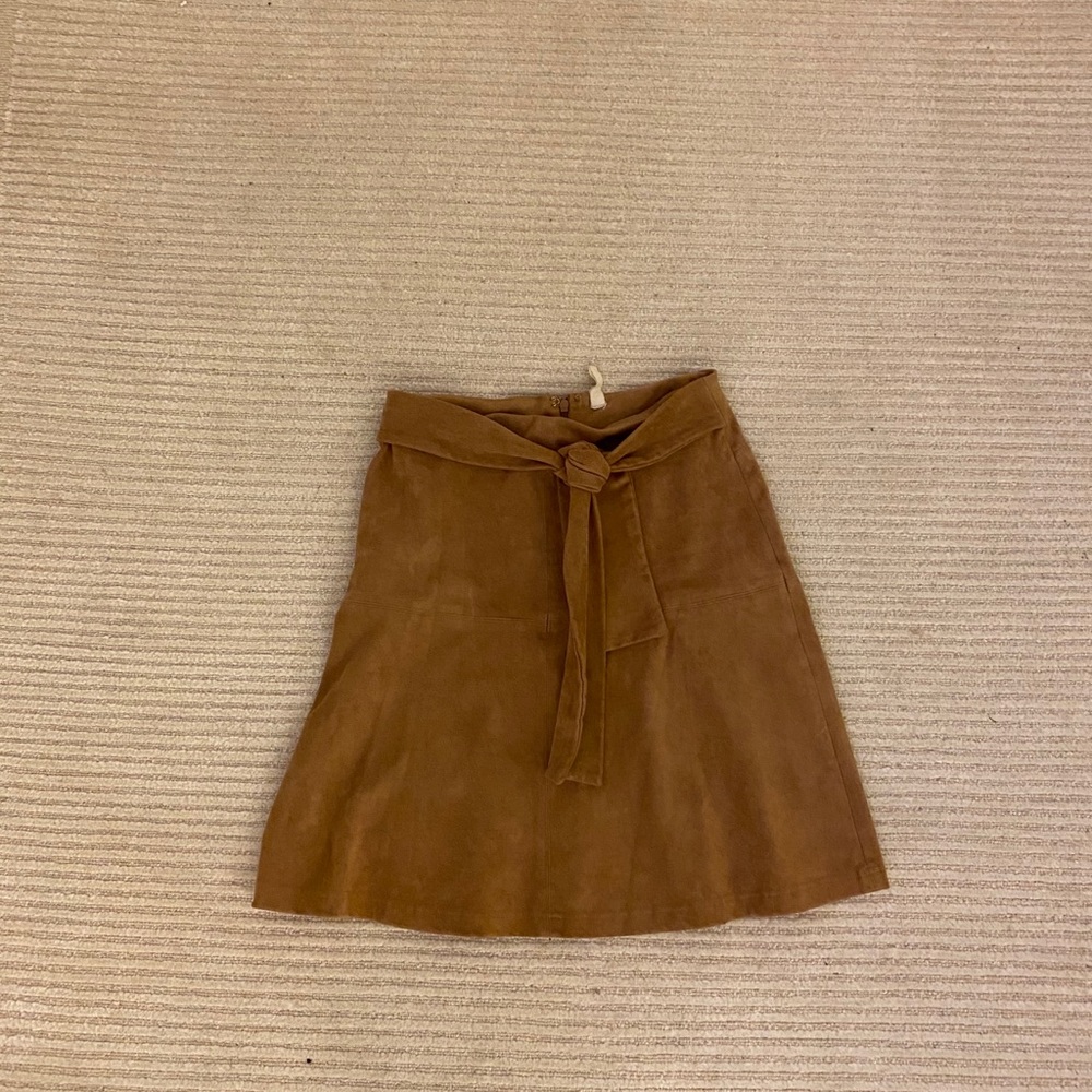 Revolve beige/light brown faux suede skirt